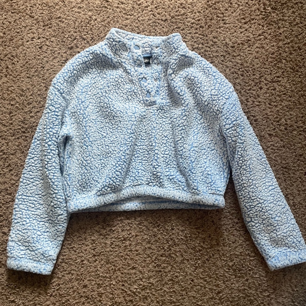 Cozy Blue Sherpa Pullover